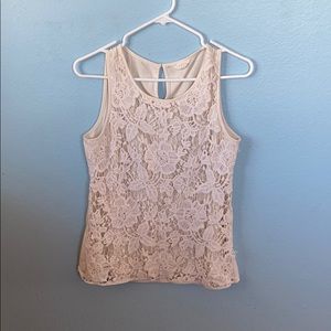 Cream lace tank top